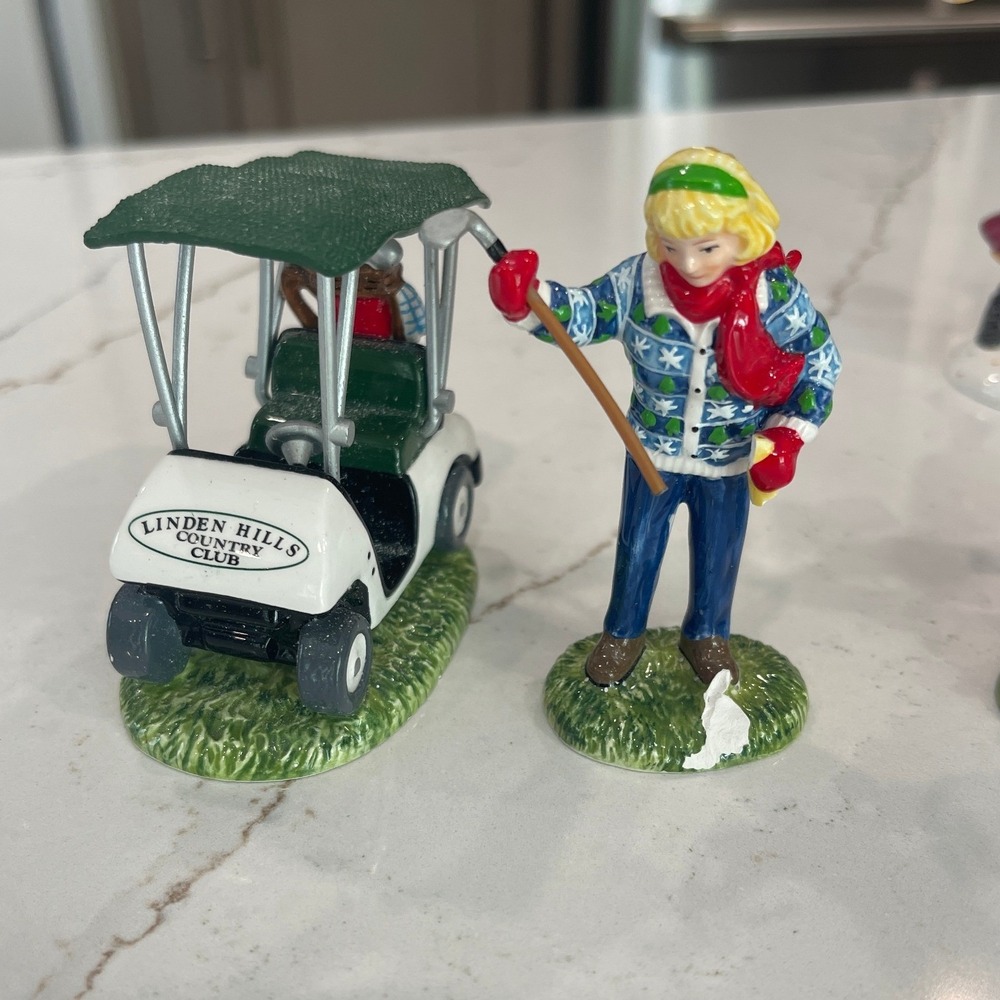 Dept 56 Village Loose Figures Imperfect Bargain Lot Golf Clown New Year Elmo
